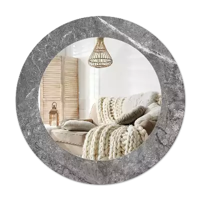 Round wall mirror decor Rustic marble