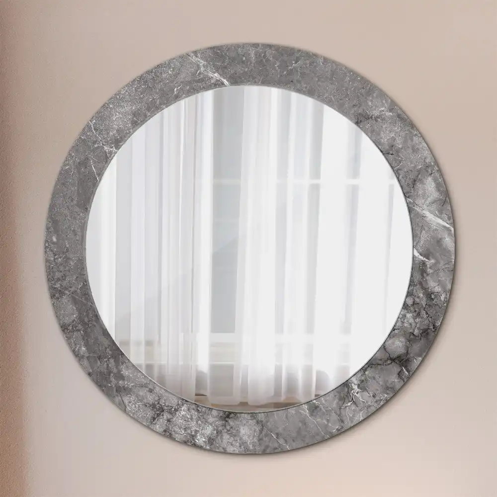 Round wall mirror decor Rustic marble