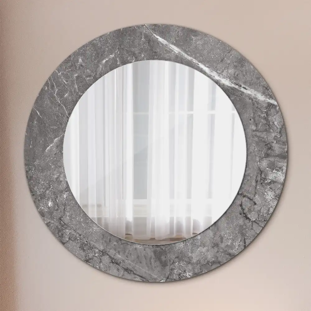 Round wall mirror decor Rustic marble