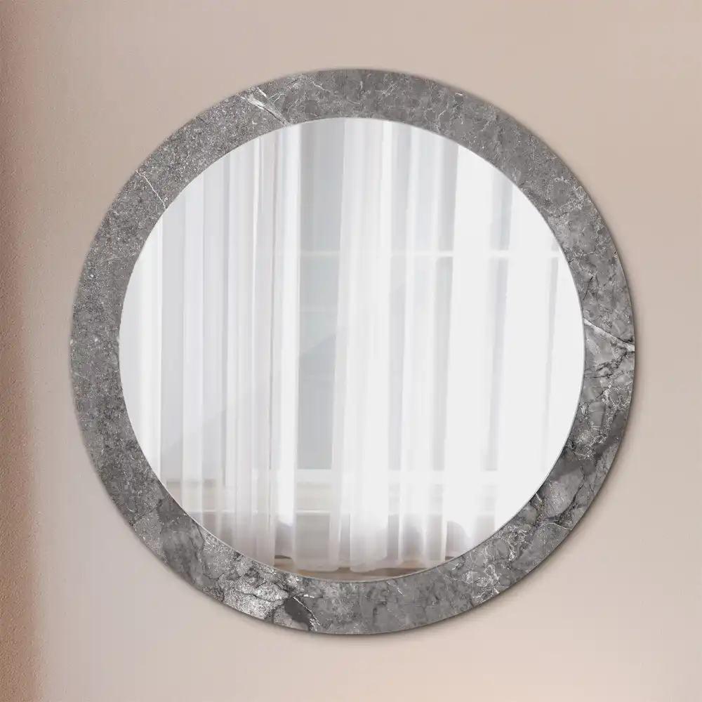 Round wall mirror decor Rustic marble