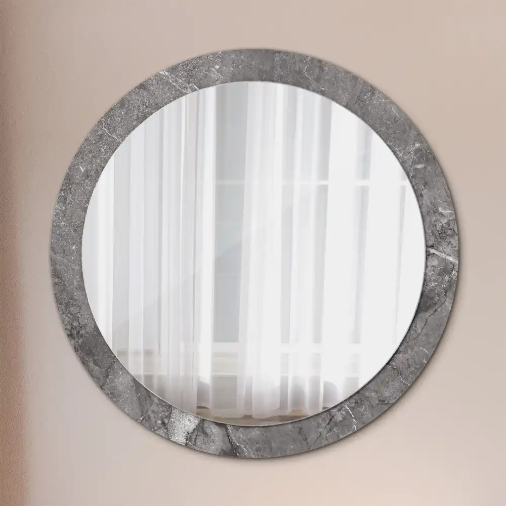 Round wall mirror decor Rustic marble