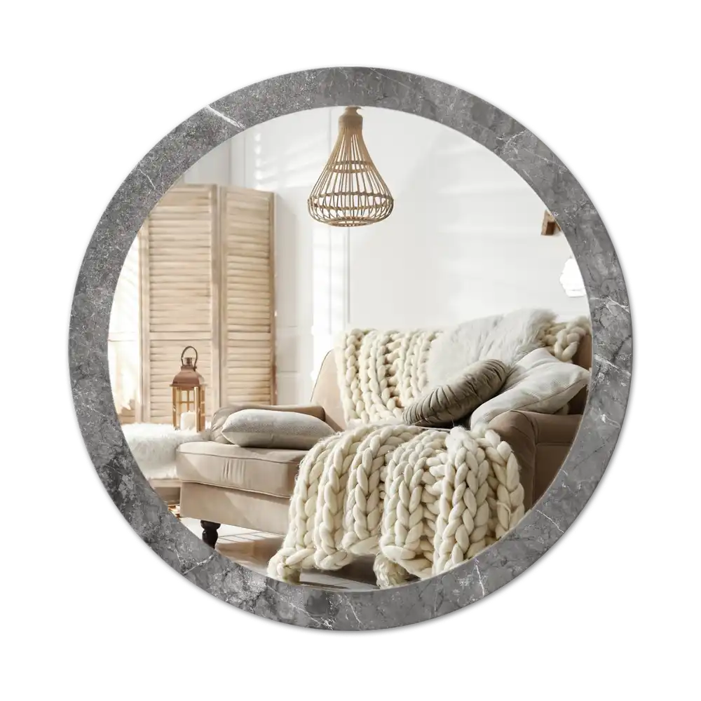 Round wall mirror decor Rustic marble