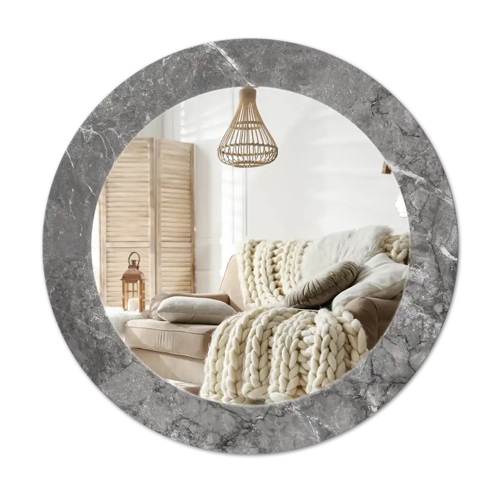 Round wall mirror decor Rustic marble