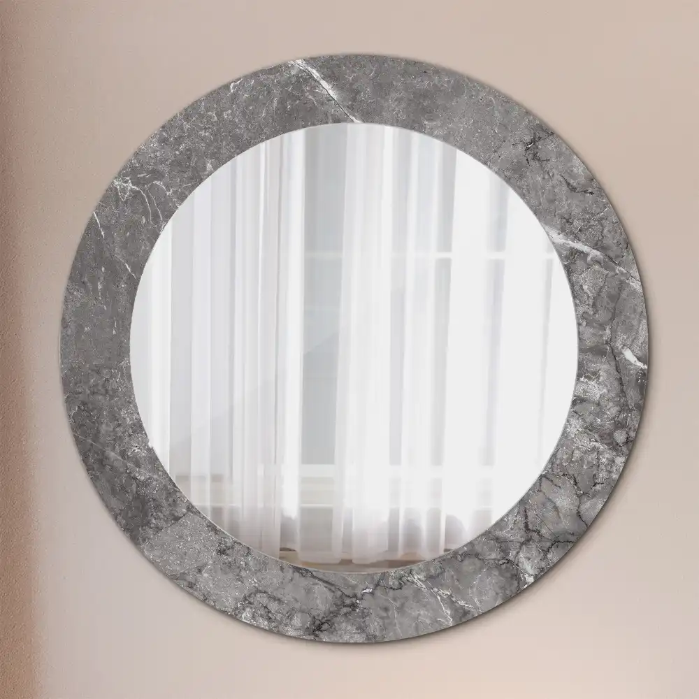 Round wall mirror decor Rustic marble
