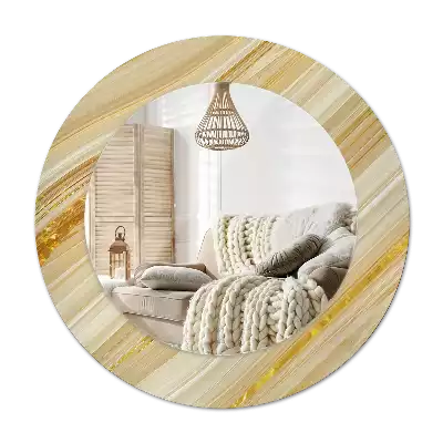 Round printed mirror Abstract pattern