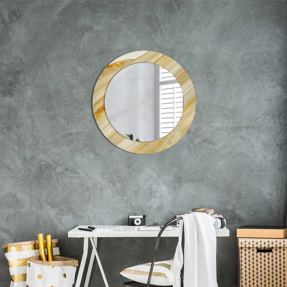 Round printed mirror Abstract pattern