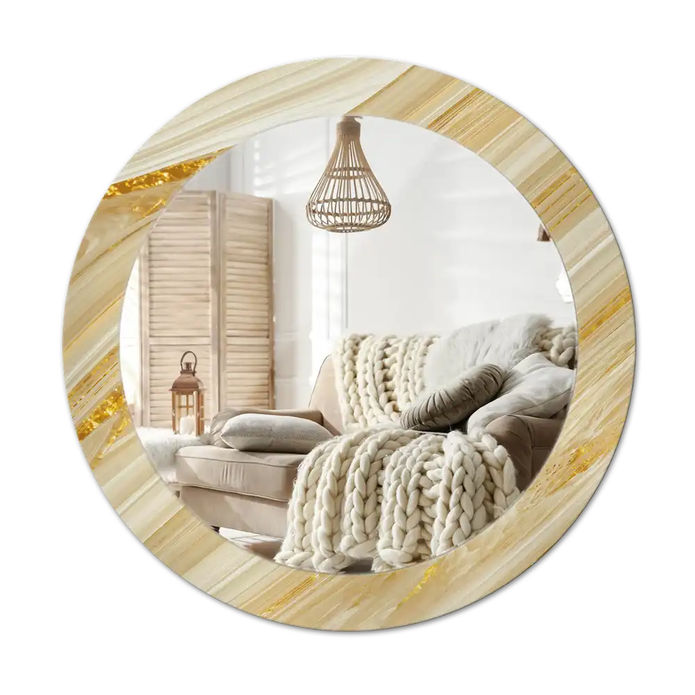 Round printed mirror Abstract pattern