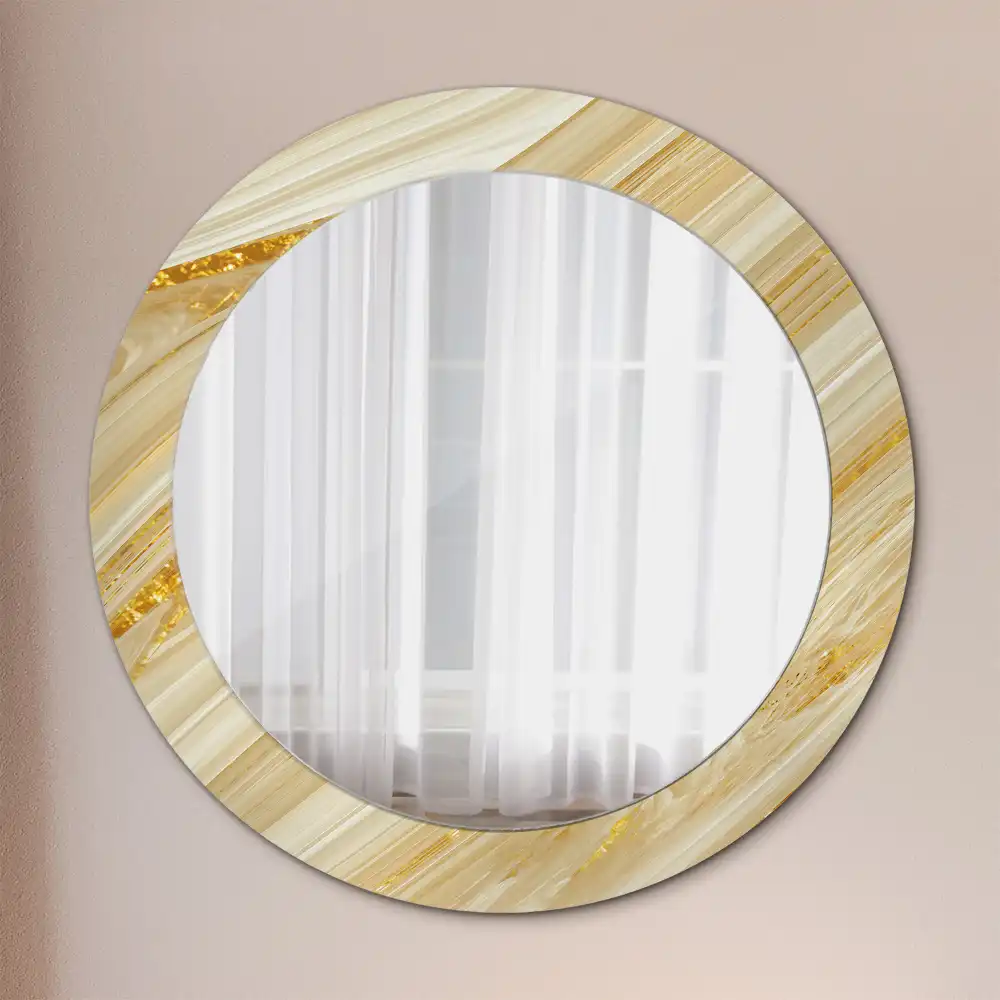 Round printed mirror Abstract pattern