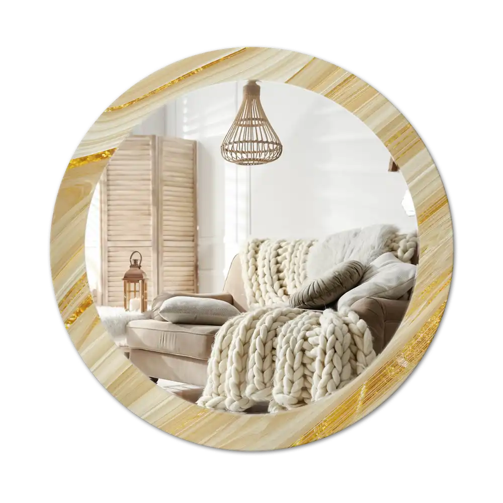 Round printed mirror Abstract pattern