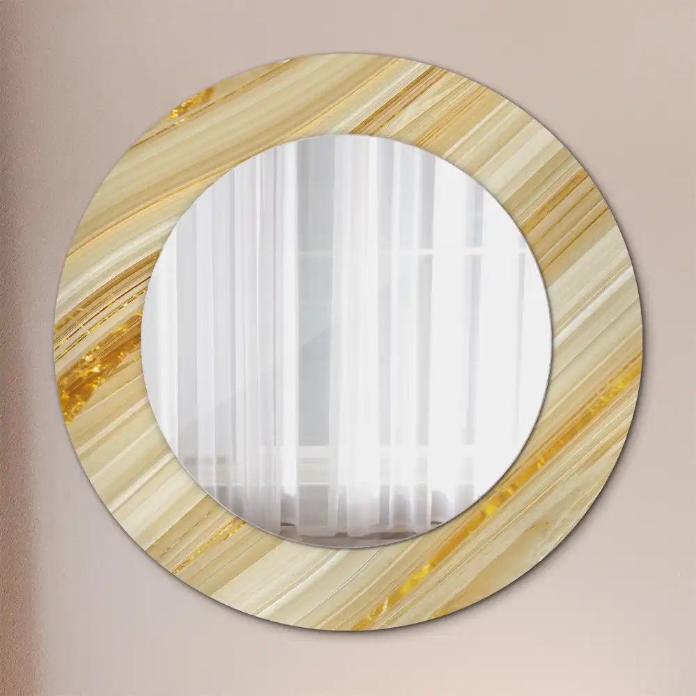 Round printed mirror Abstract pattern