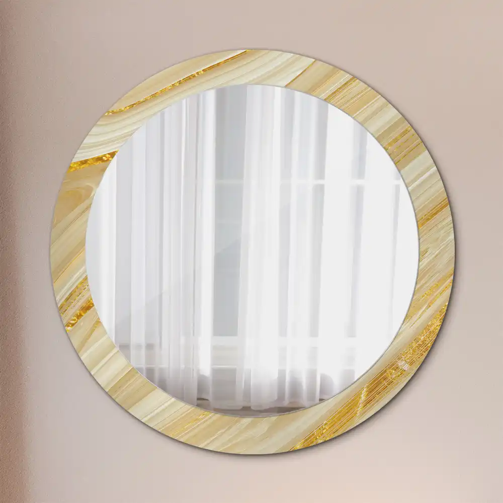 Round printed mirror Abstract pattern