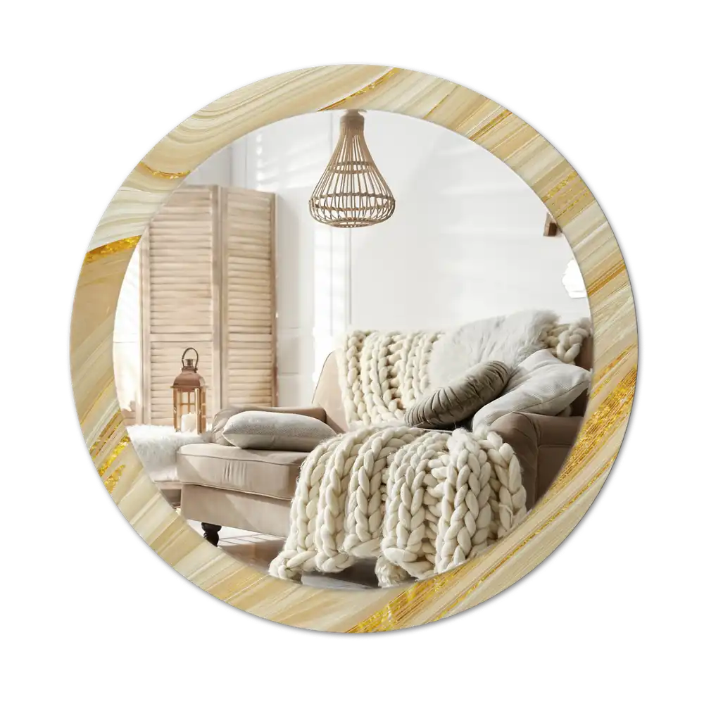 Round printed mirror Abstract pattern