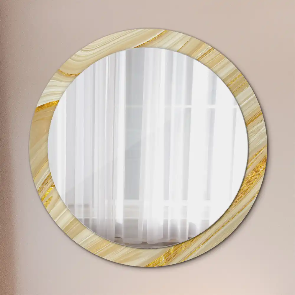 Round printed mirror Abstract pattern