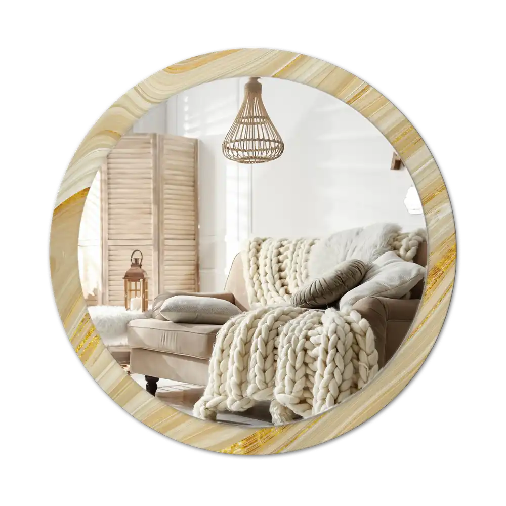 Round printed mirror Abstract pattern
