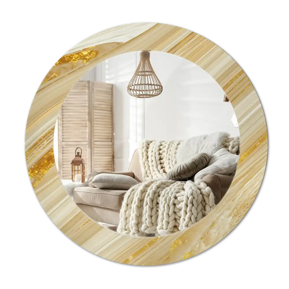 Round printed mirror Abstract pattern