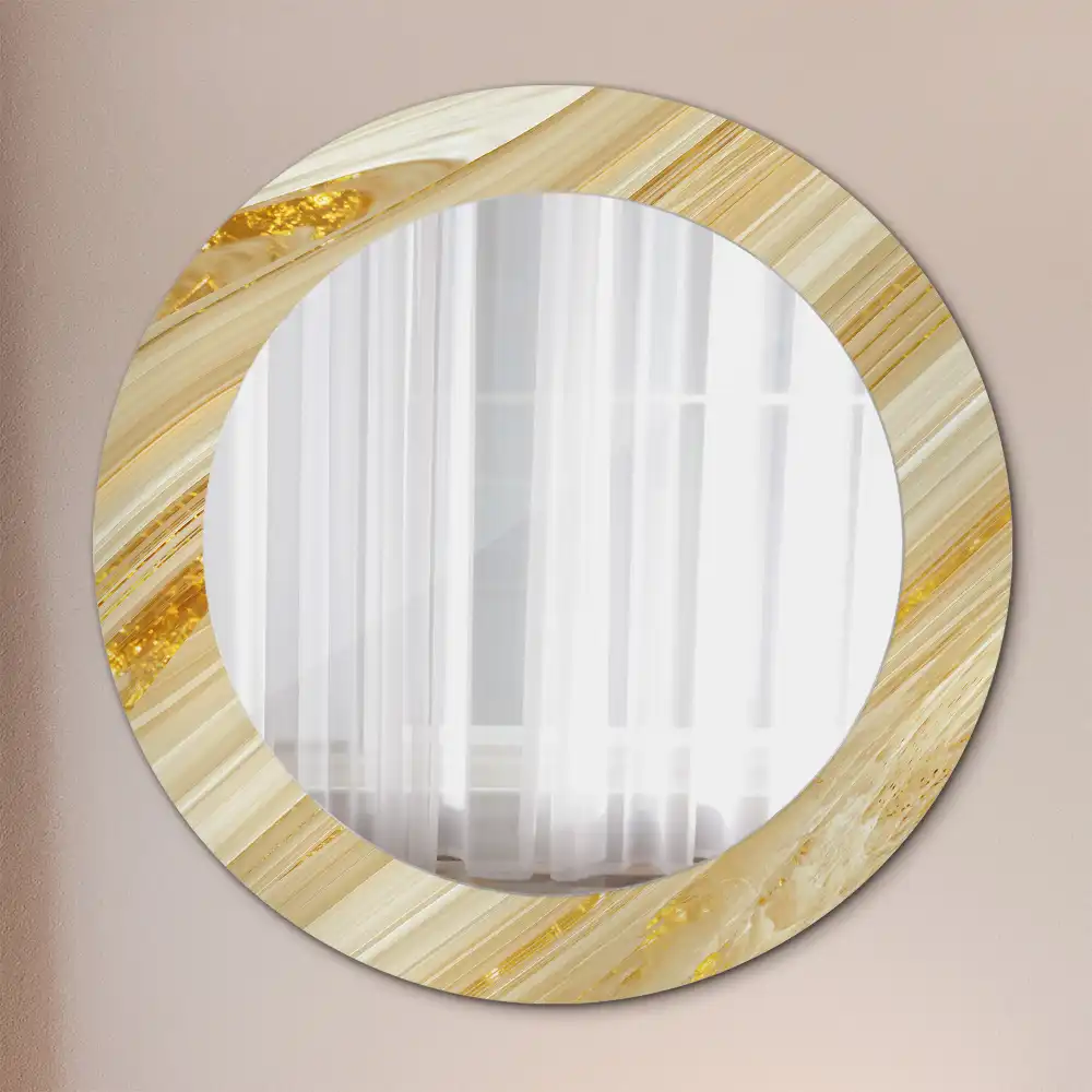 Round printed mirror Abstract pattern
