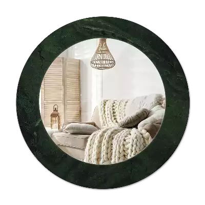 Round wall mirror decor Green marble