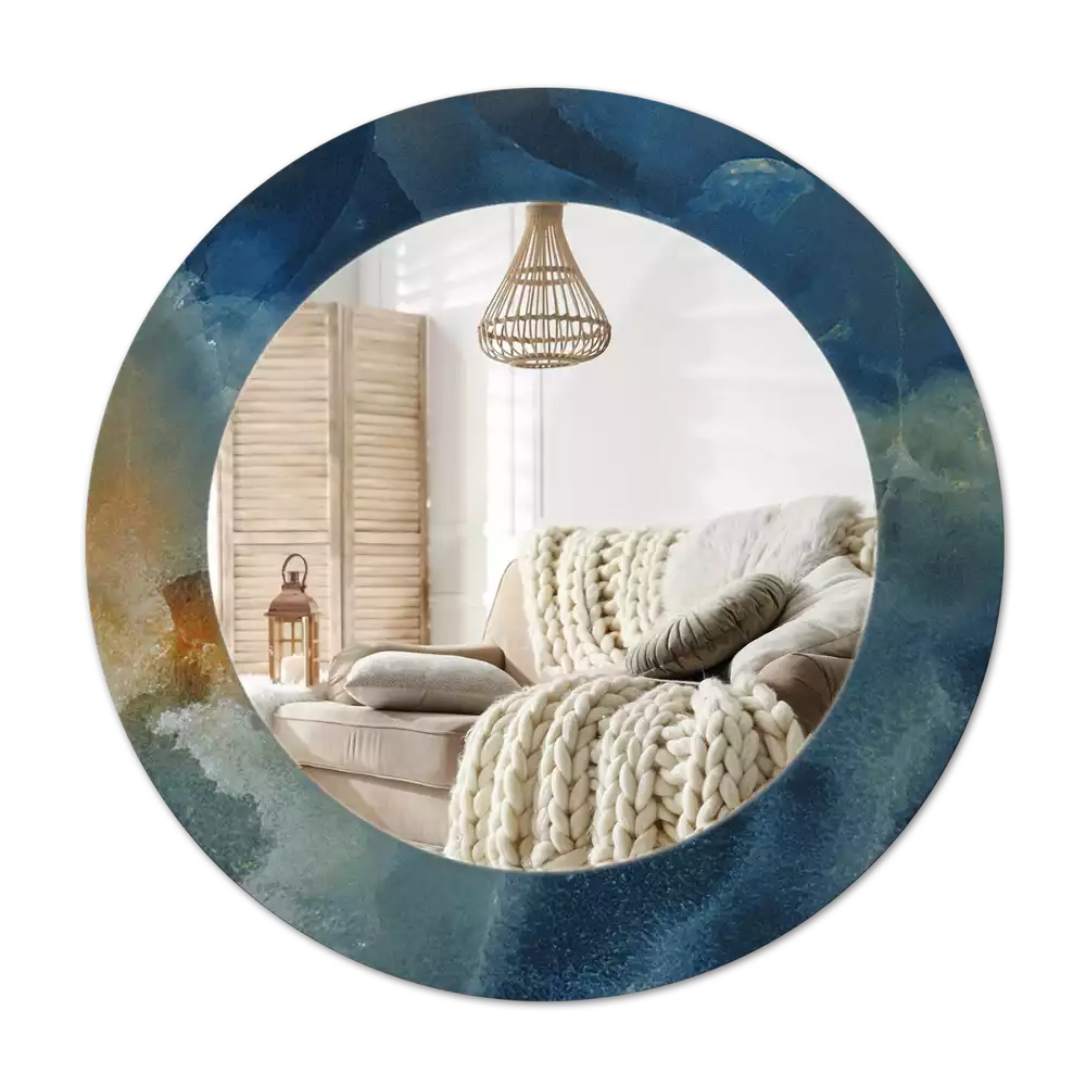 Round wall mirror decor Onyx marble