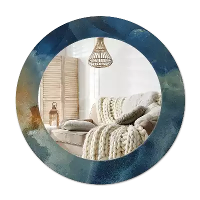 Round wall mirror decor Onyx marble