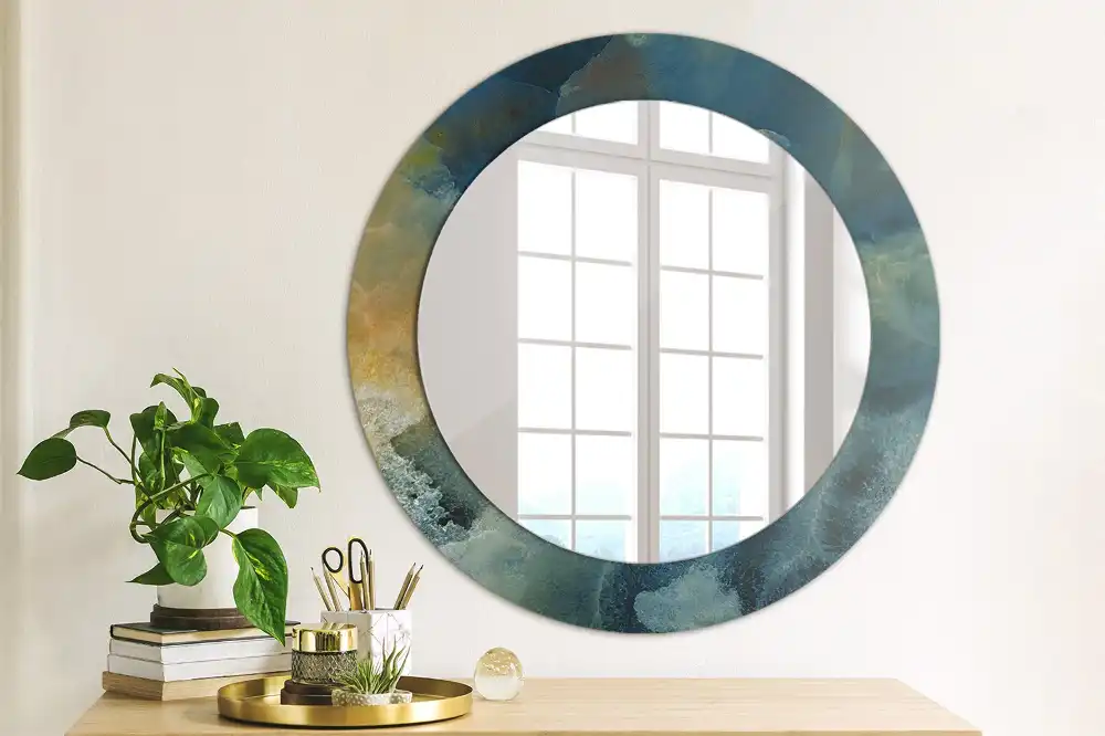 Round wall mirror decor Onyx marble