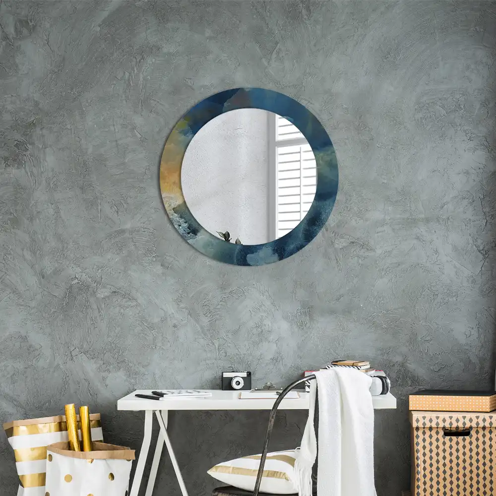 Round wall mirror decor Onyx marble