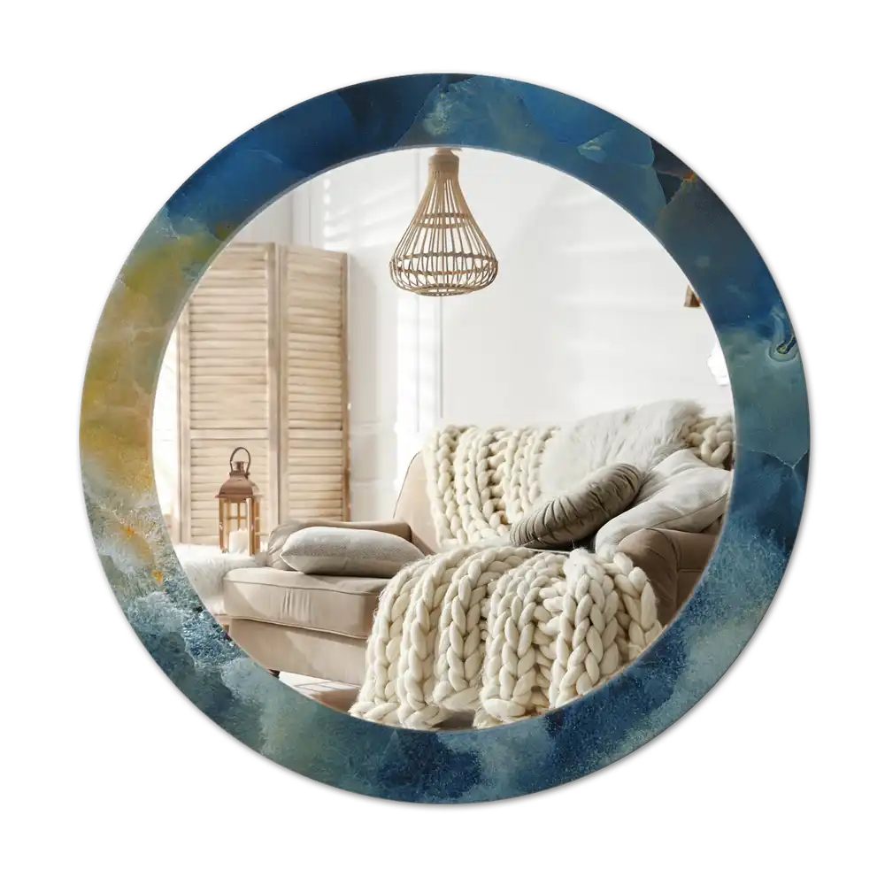 Round wall mirror decor Onyx marble