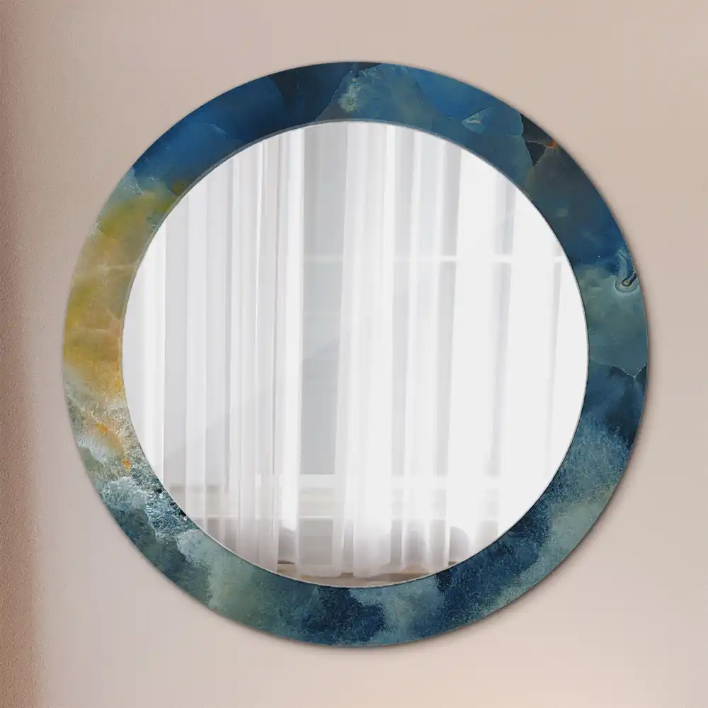 Round wall mirror decor Onyx marble