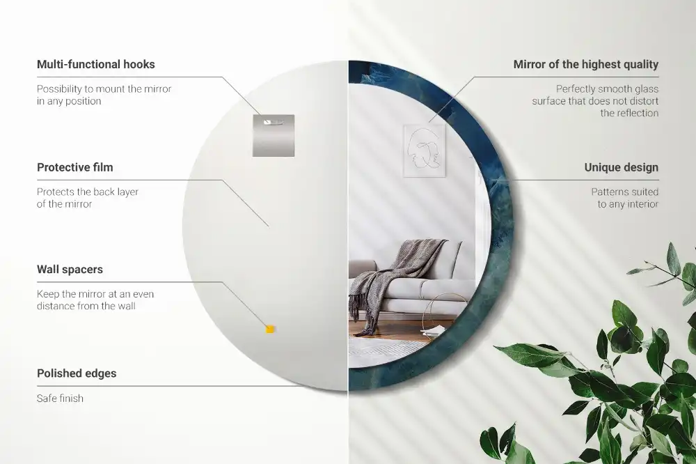 Round wall mirror decor Onyx marble