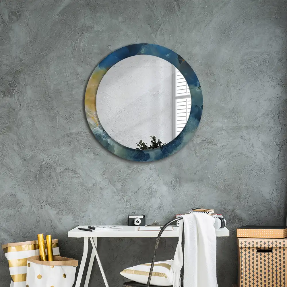 Round wall mirror decor Onyx marble