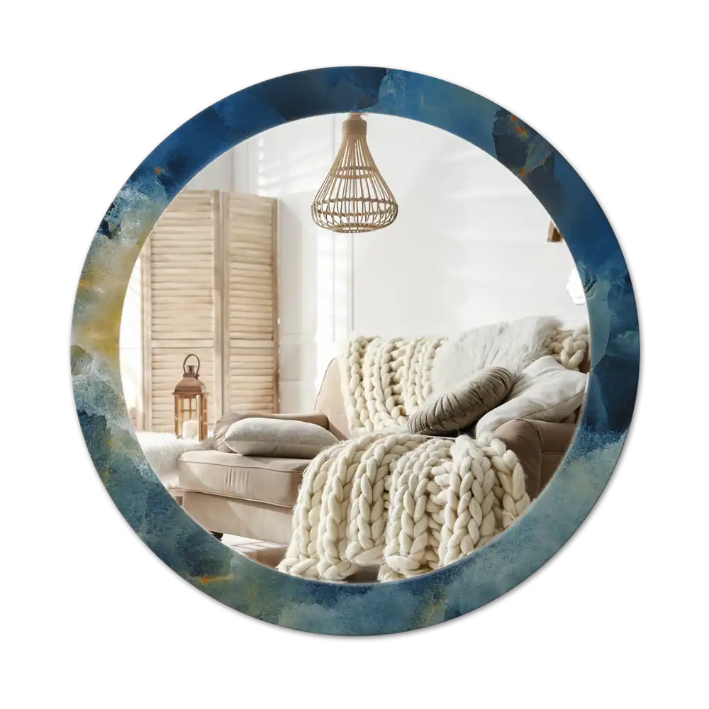 Round wall mirror decor Onyx marble