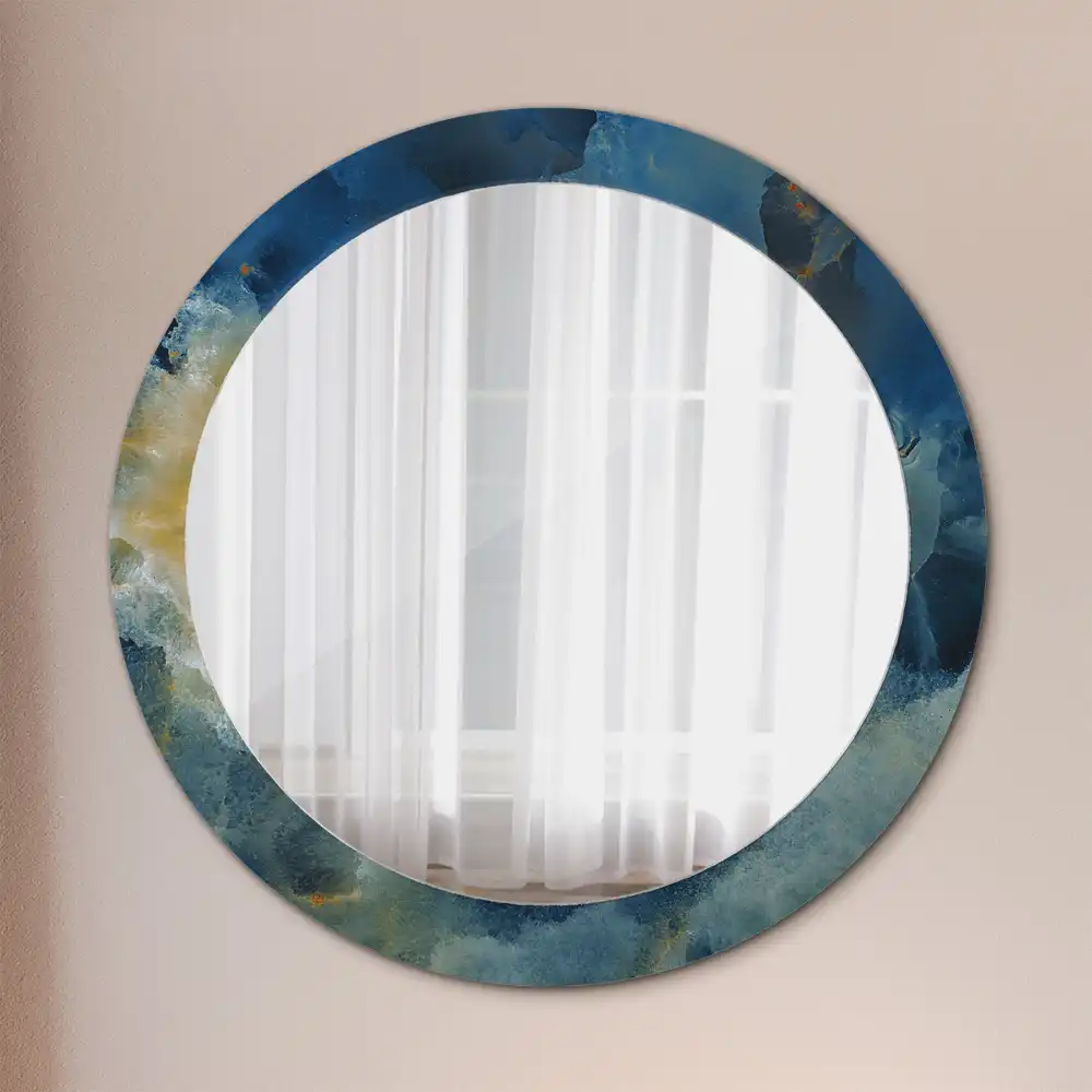 Round wall mirror decor Onyx marble