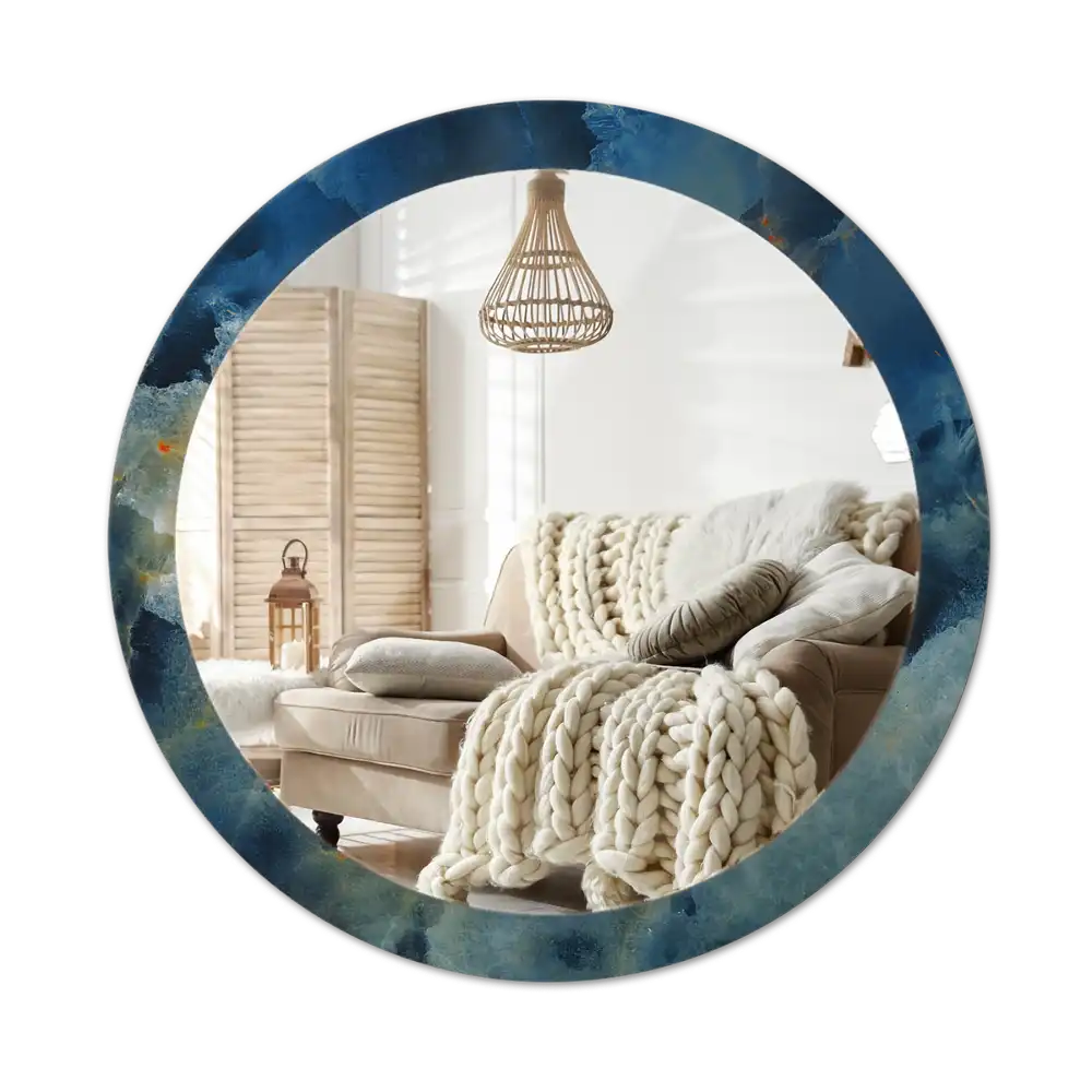 Round wall mirror decor Onyx marble