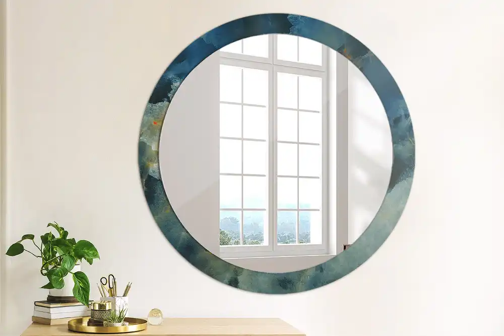 Round wall mirror decor Onyx marble