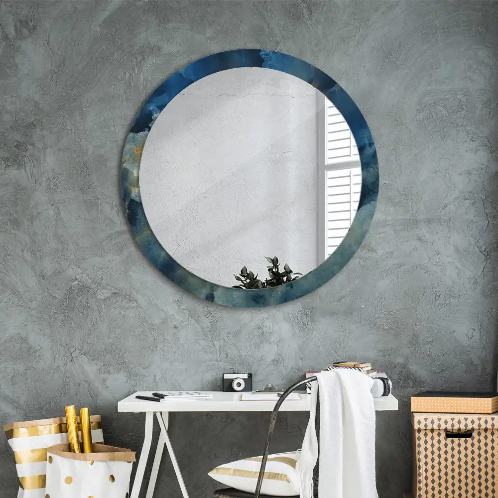Round wall mirror decor Onyx marble