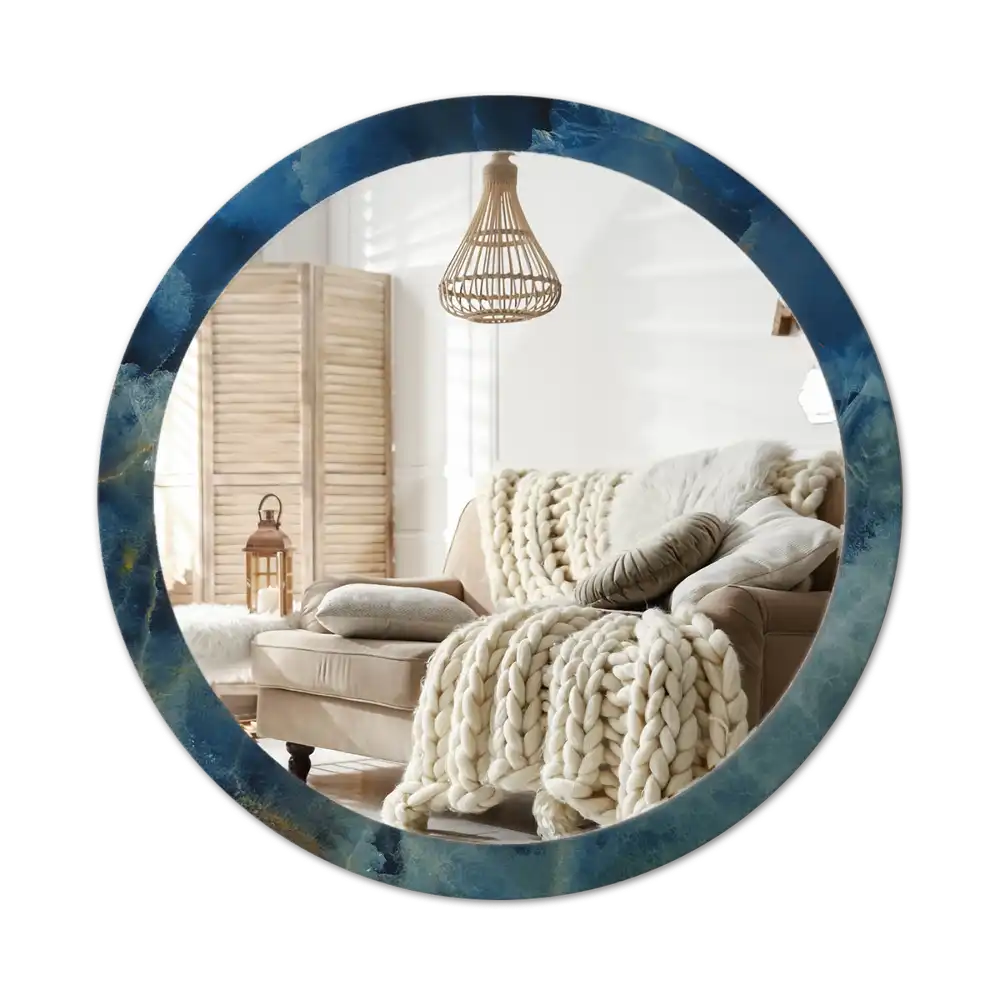 Round wall mirror decor Onyx marble