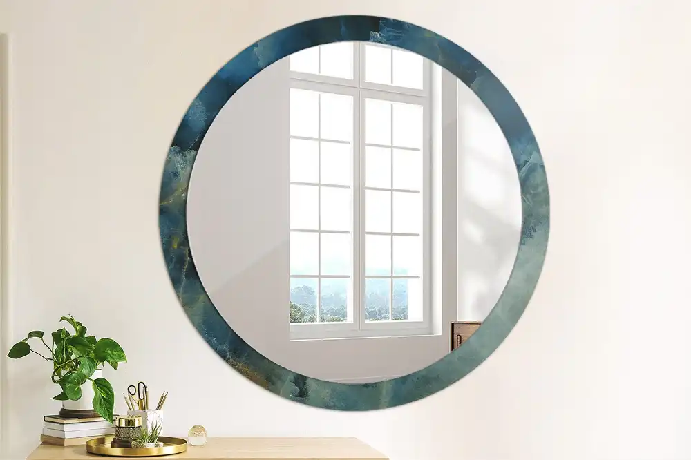 Round wall mirror decor Onyx marble