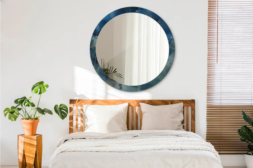 Round wall mirror decor Onyx marble