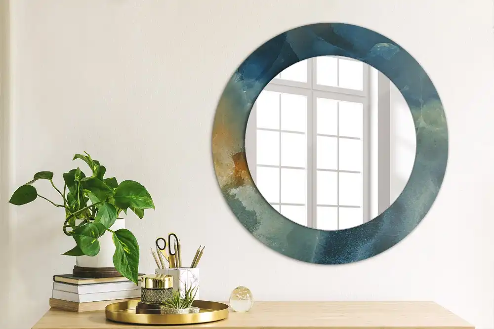 Round wall mirror decor Onyx marble