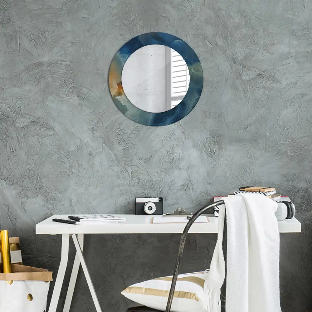 Round wall mirror decor Onyx marble