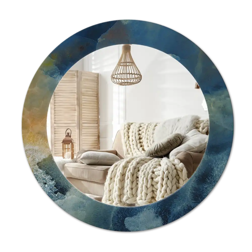 Round wall mirror decor Onyx marble