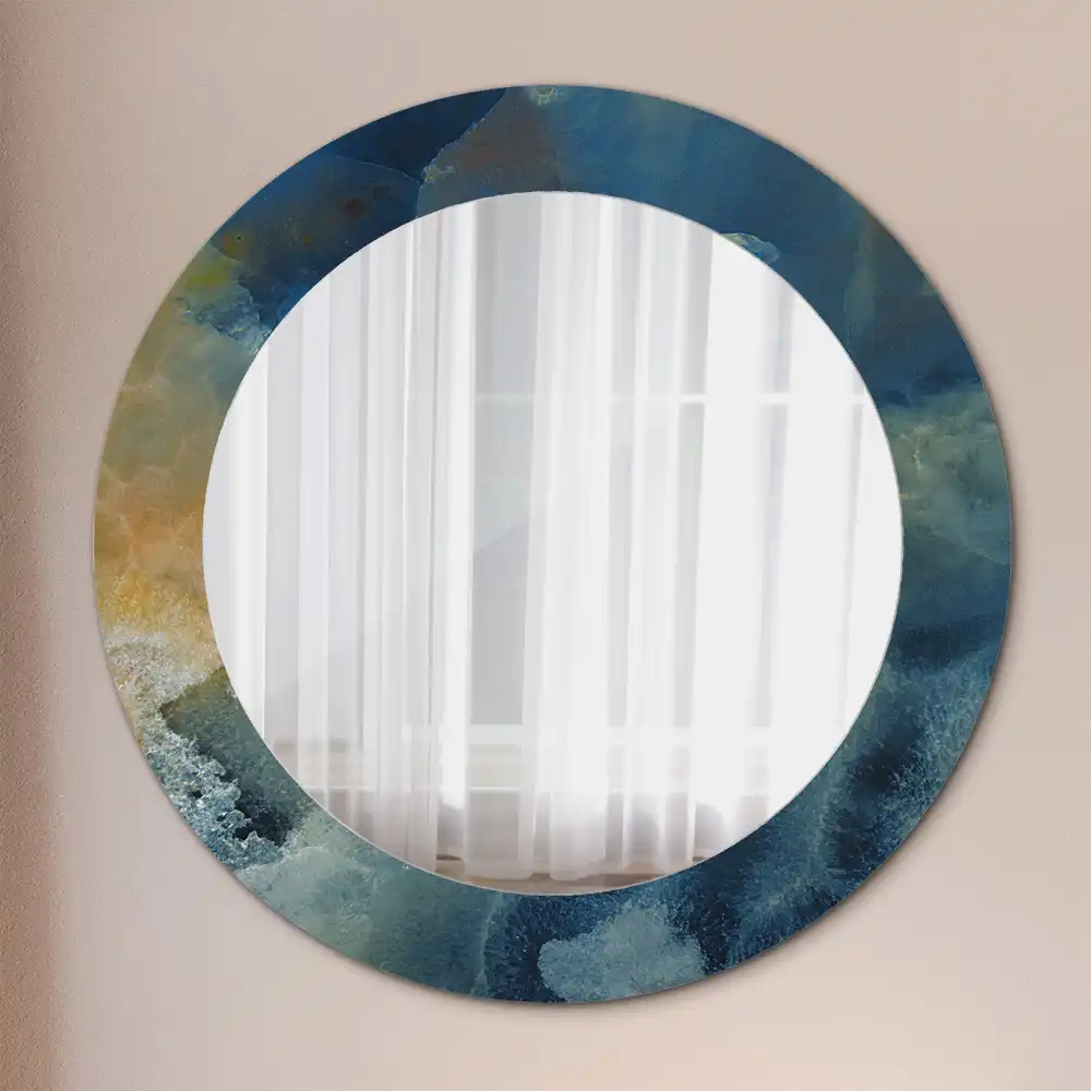 Round wall mirror decor Onyx marble