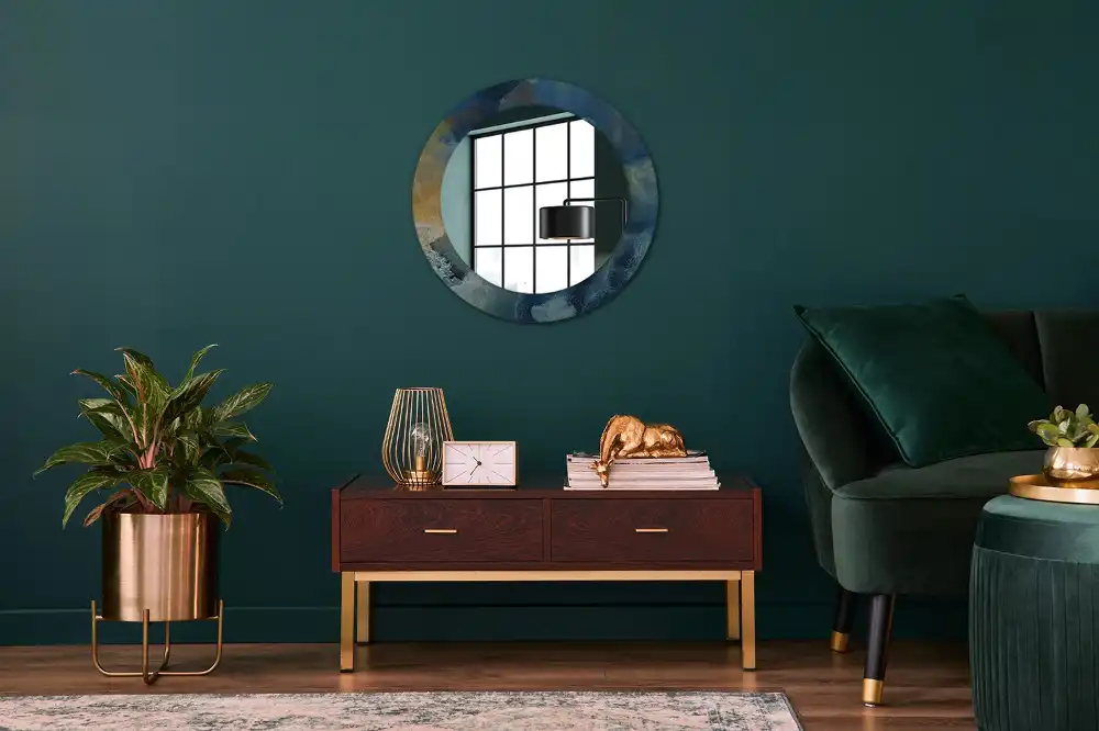 Round wall mirror decor Onyx marble