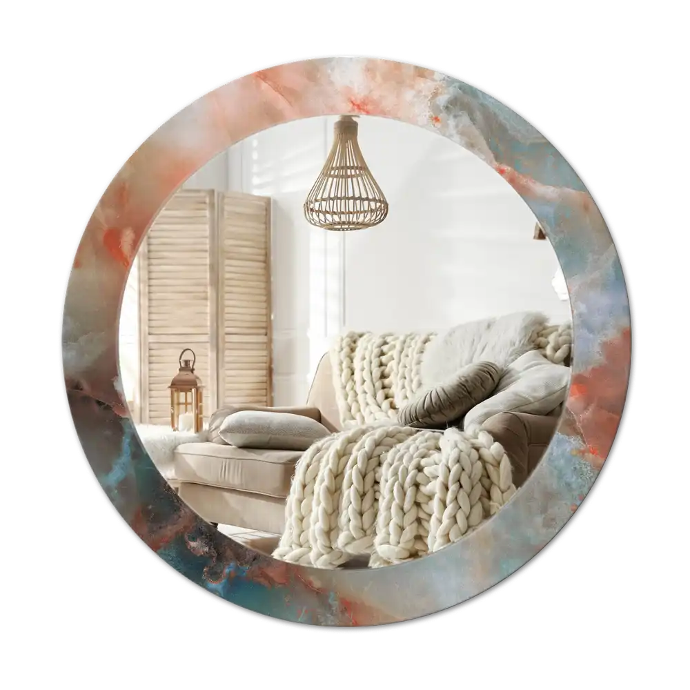 Round decorative mirror Onyx marbles