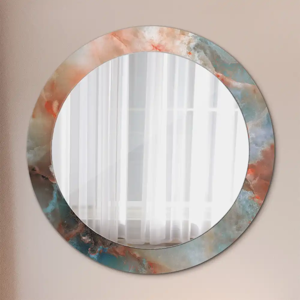 Round decorative mirror Onyx marbles