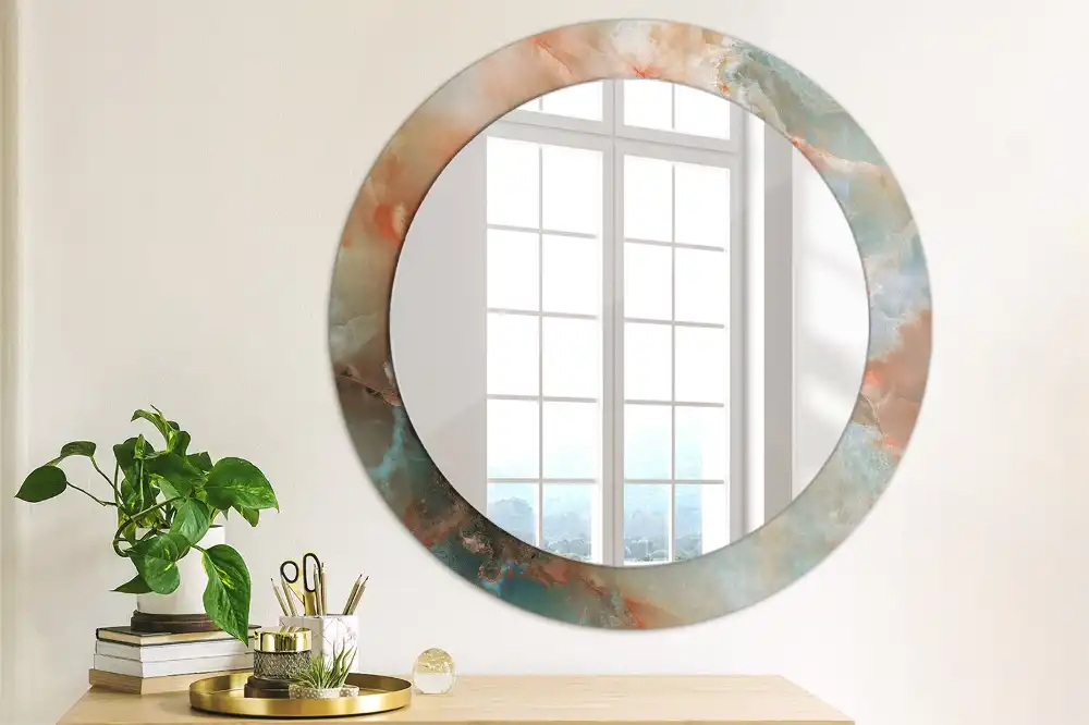 Round decorative mirror Onyx marbles