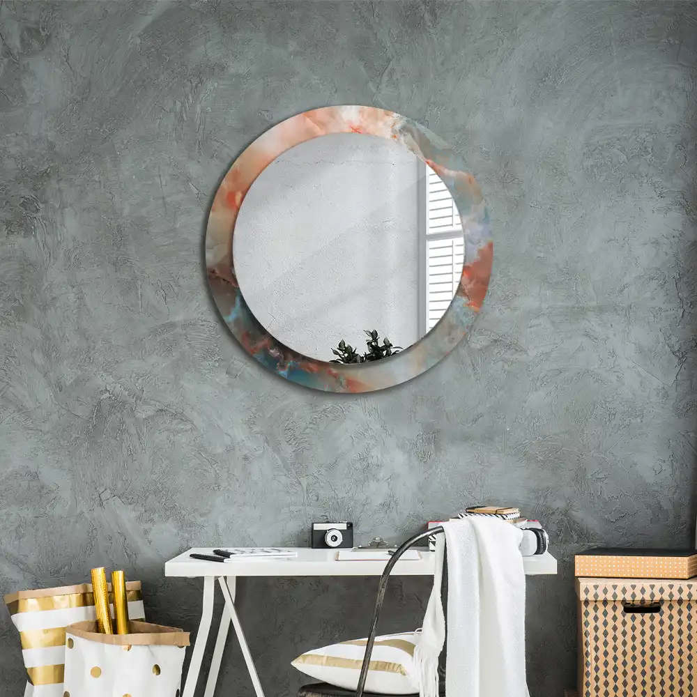 Round decorative mirror Onyx marbles