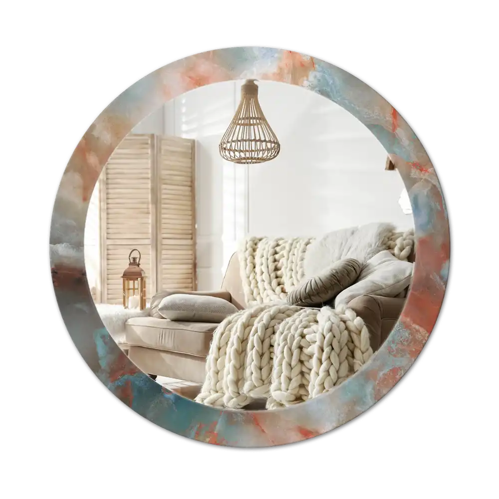 Round decorative mirror Onyx marbles