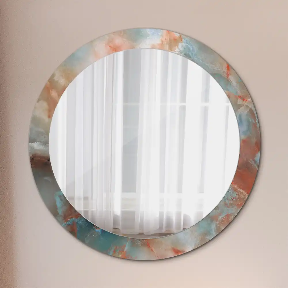 Round decorative mirror Onyx marbles