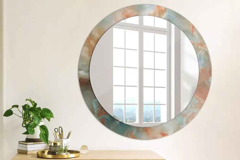 Round decorative mirror Onyx marbles