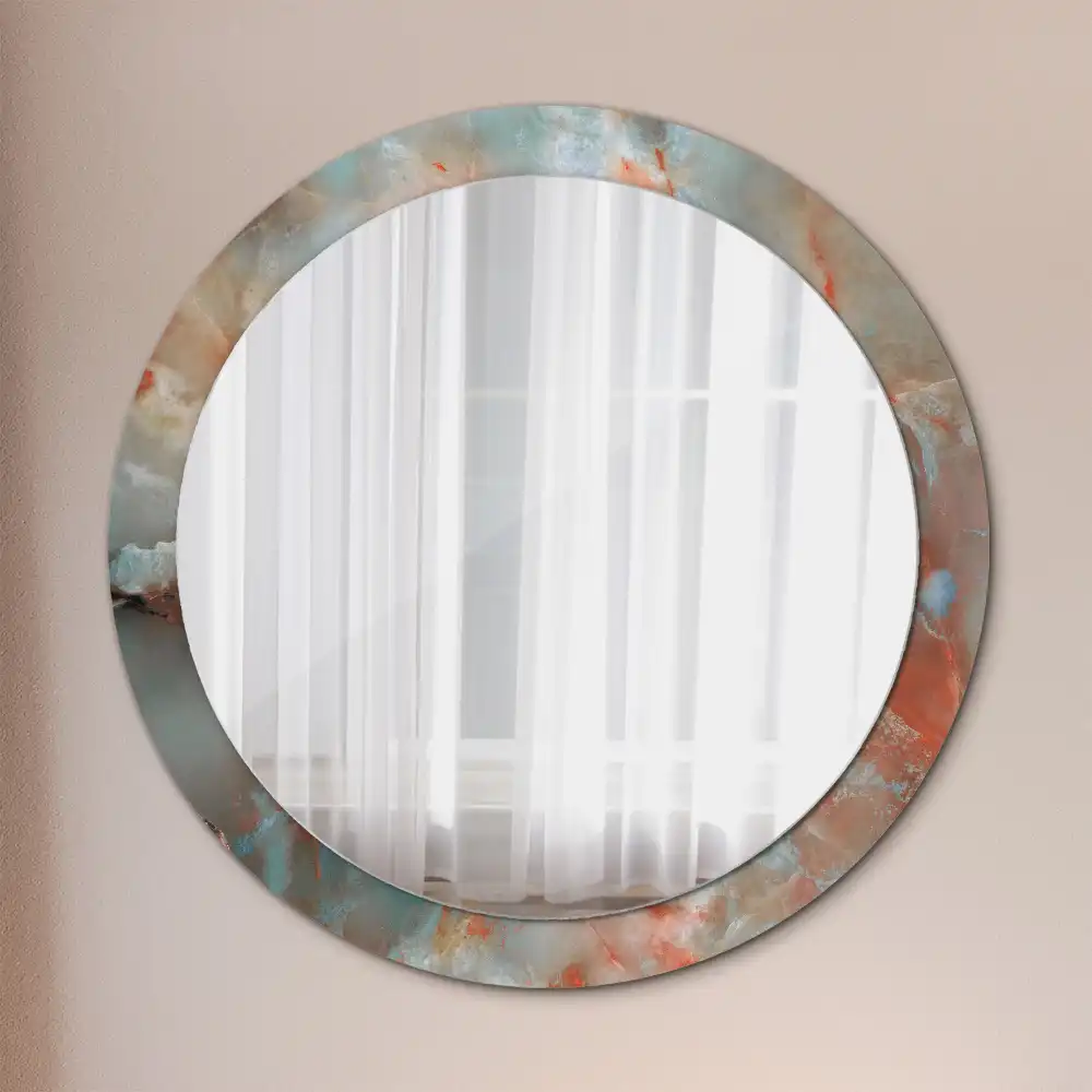 Round decorative mirror Onyx marbles